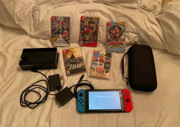 Nintendo Switch Working Perfectly No Cracked Or Damaged If You Are Interested Message Me On My phone Number And Send Me Screenshot,912,,,405,,,6271