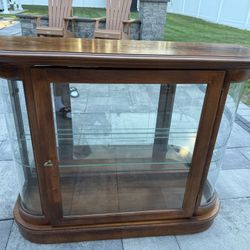 Curio Cabinet, Glass And Wood With Display Light