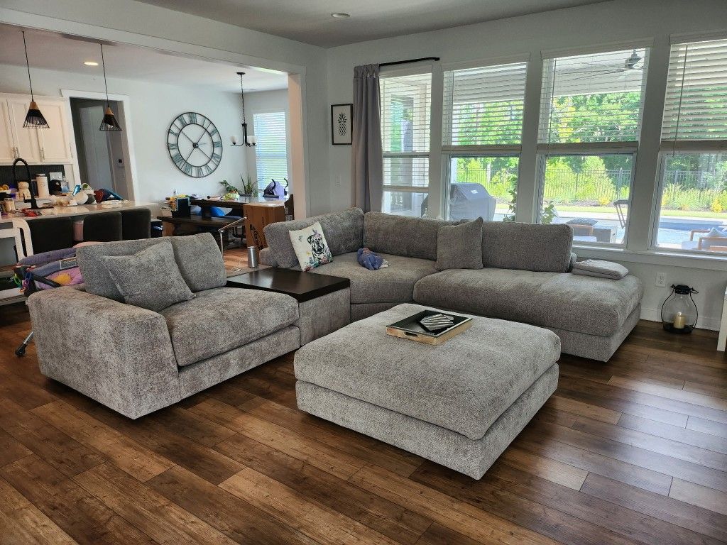 Gray 5 piece Modularthree Sectional couch