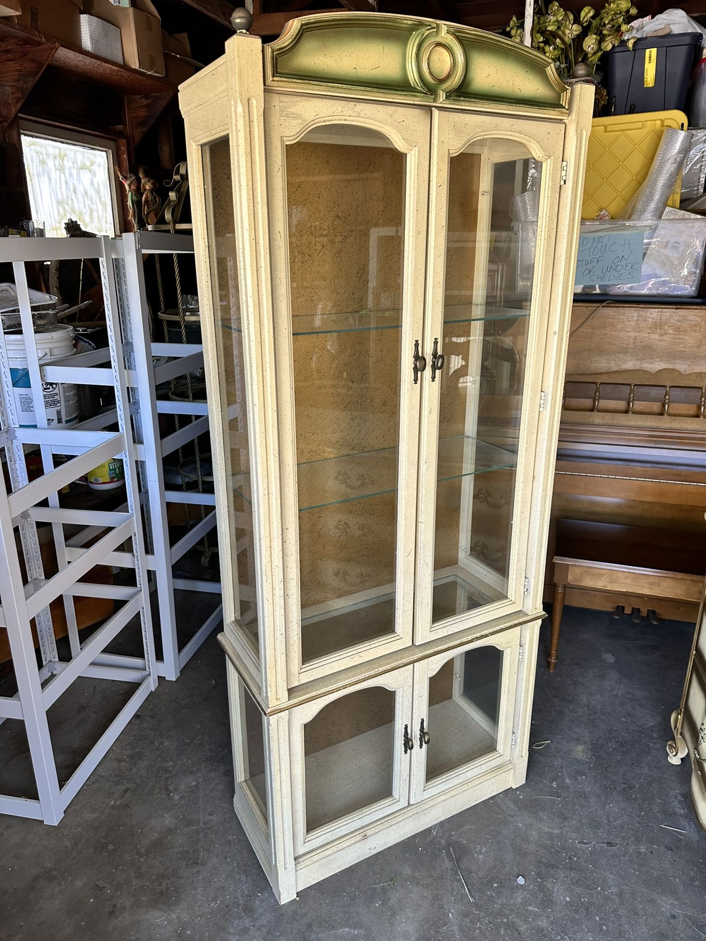 Vintage-style cabinet with light