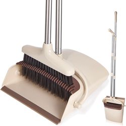 Broom and Dustpan Set with Long Handle