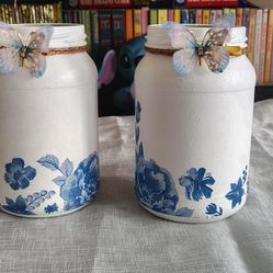 Hand-painted Mason Jars