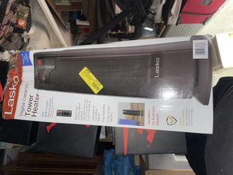 Lasko 1500W Oscillating Ceramic Tower Space Heater with Remote, CT22835, Black