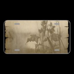 License Plate Novelty Car Front Parchment Paper Leaves Aesthetic