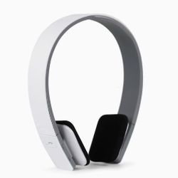  Bluetooth Wireless Headphones with Built-in Battery, Stream Audio from iPhone, iPad, Smartphone, Tablet, PC, MAC, Laptop, White (ABH04F), Medium