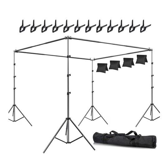 SLOW DOLPHIN Photo Studio Background Stand Support Kit Backdrop Stand, 40ft (Wide) x 8.5ft (Tall)