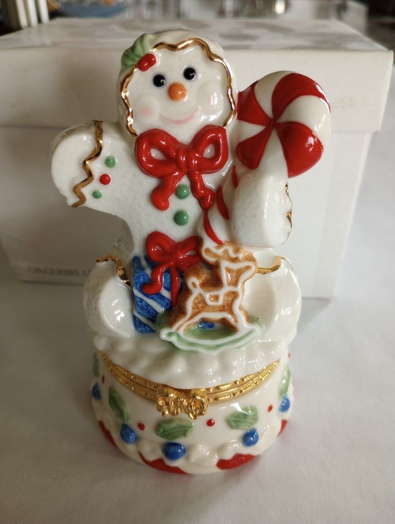 Limoges Porcelain Gingerbread Man Box