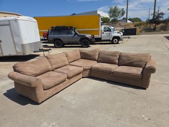 Pottery Barn Pearce Roll Arm 3-Piece L-Shaped Wedge Sectional