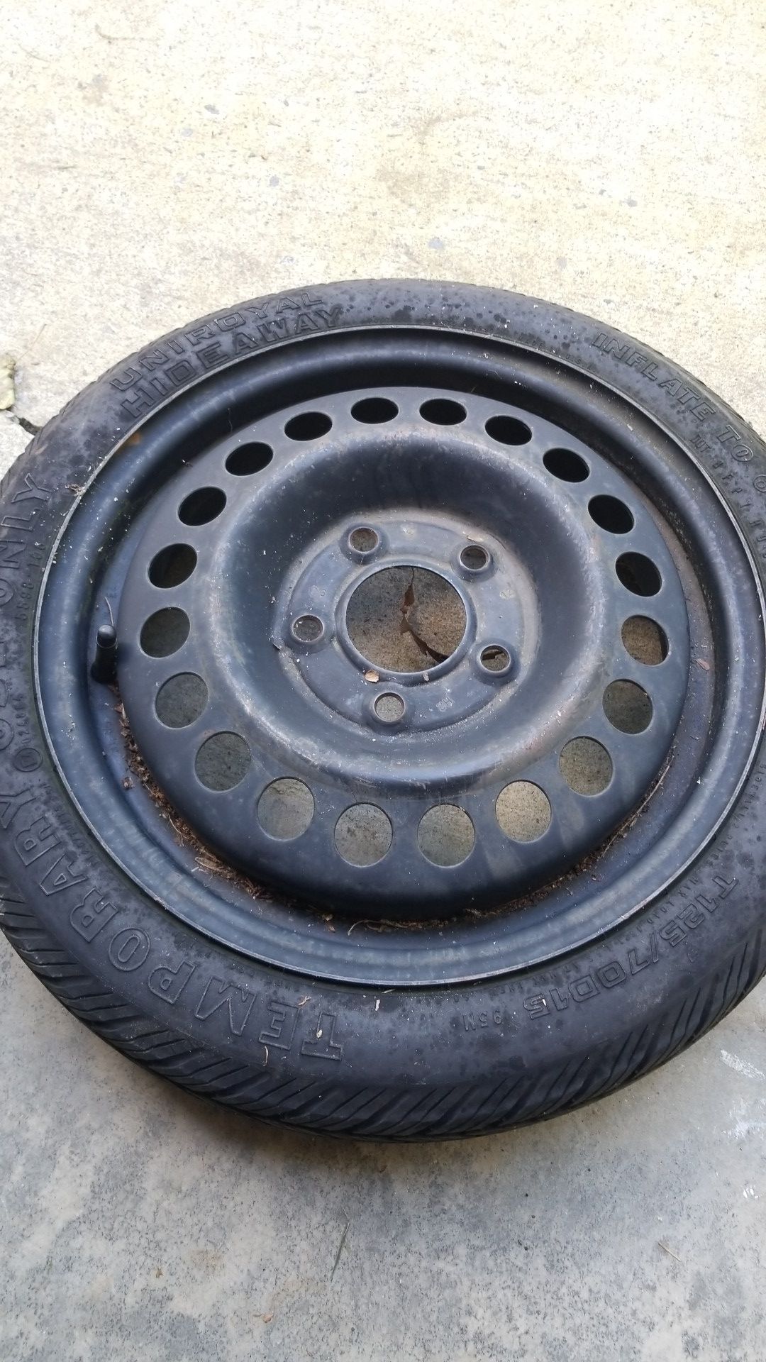 Temporary use spare