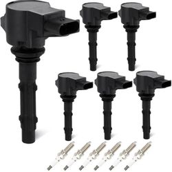 Set Of 6 Ignition Coils 6 Iridium Sparks Plugs Compatible With Mercedes Benz