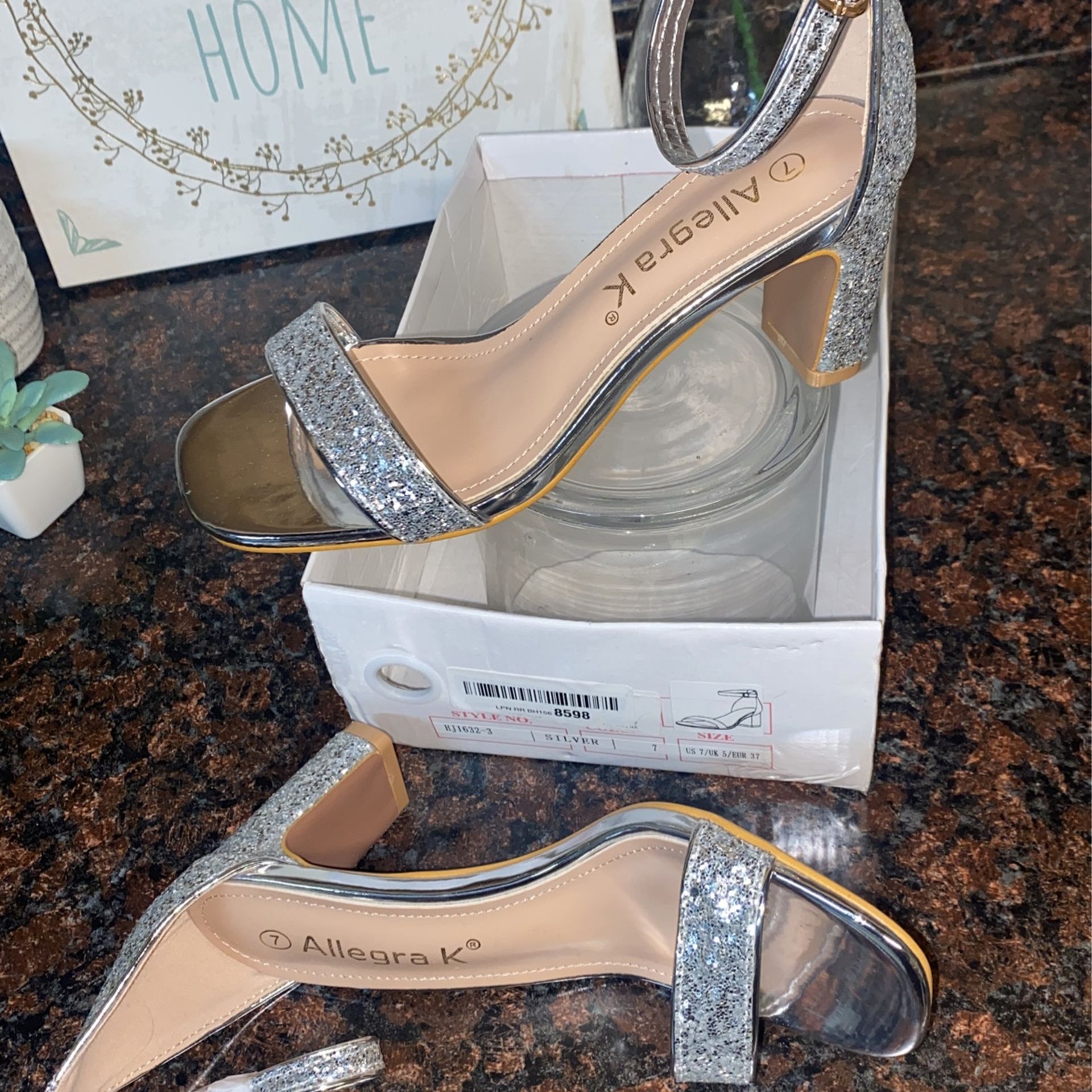 Brand New Silver Dress Sandals $40 OBO