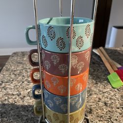 Tea Cups With Rack