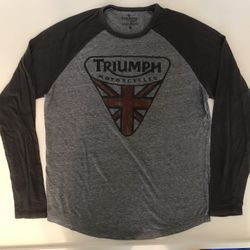 Lucky Brand Men’s Triumph Motorcycles Logo Long Sleeve Tee — Size Large