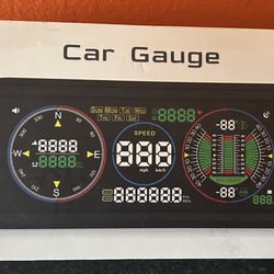 New Car Gauge.  Alarm, Compass & Fatigue Reminder, Plug & Play Dashboard Display