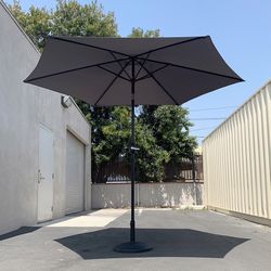 (NEW) $60 Patio Umbrella Set (10 FT Umbrella and 26lbs Weight Base) Tilt Crank, Outdoor Garden Market 