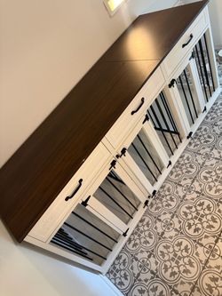 Large Double Dog Crate Furniture Console