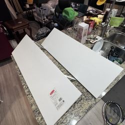 Rubbermaid White Wall Shelves w/ Brackets – 35.8” Wide (Set of 2)