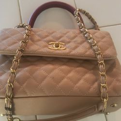 Authentic Chanel Beige Lizard Quilted Purse. $2000. Pickup In Oakdale 