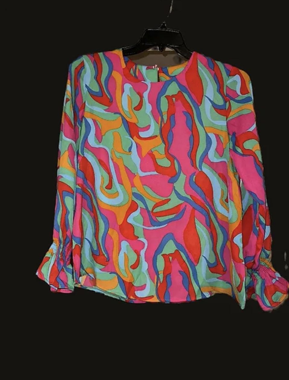 Brand New Size (Medium) Multi-Color Blouse with Ruffle Sleeves