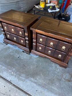 Pair wooden Drawes (Lion head handles)