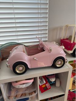 Pink doll  car