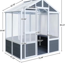 6' x 4' x 7' Walk-in Wooden Greenhouse/ Brand New