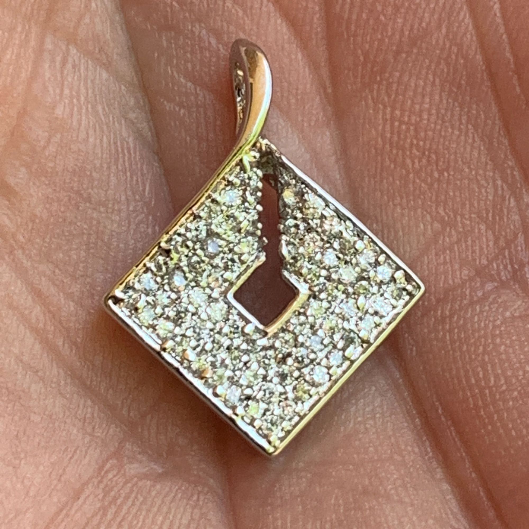 Unique Women's Sterling Silver Pendant, Shiny Cubic Zirconia Accents