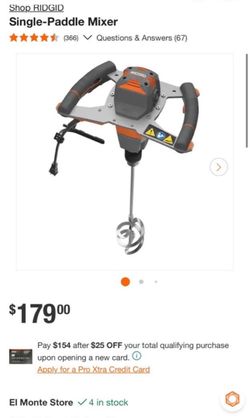 RIDGID Single-Paddle Mixer