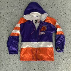 Vintage “PHOENIX SUNS” Team Athletics Windbreaker Hoodie. Size YOUTH Medium.