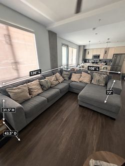 Blue Grey Sectional Couch