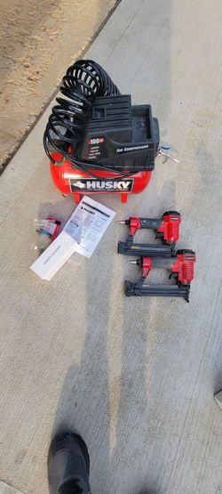 Husky air compressor and two guns