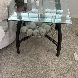 Glass Metal Table 24”