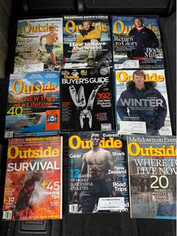 Lot of 9 Outside Magazine Back Issues 2006-2013 Buyer's Guide Survival Winter