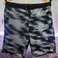 Gerry Swim Shorts Men’s Medium Gray Black NWT 