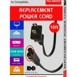 Xtreme Cables Polarized 10ft Replacement Power Cord