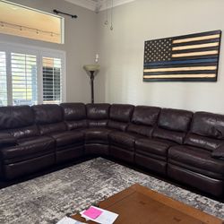 Flexsteele 4 Piece Leather Sectional 