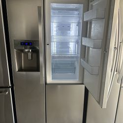 36 Wide Side By Side  Stainless Steel Counter Depth. Refrigerator 