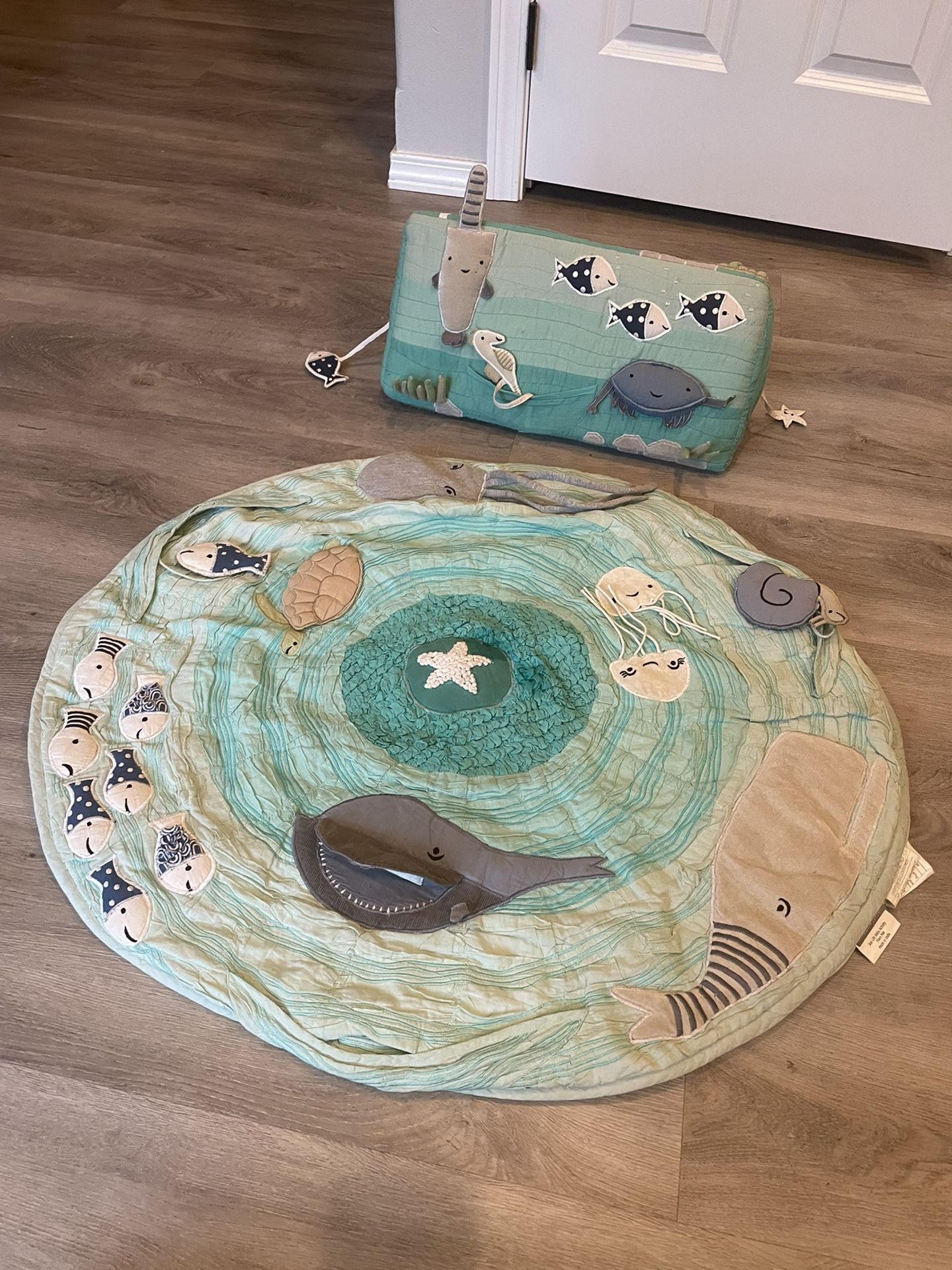 Crate and Barrel Ocean Tummy Time Toy And Activity Playmat 
