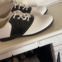 Never Worn New 50S Black And White Saddle Shoes