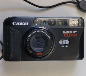 Canon Sure Shot Telemax 38/70mm Lens 35mm Film Camera w Canon Pouch