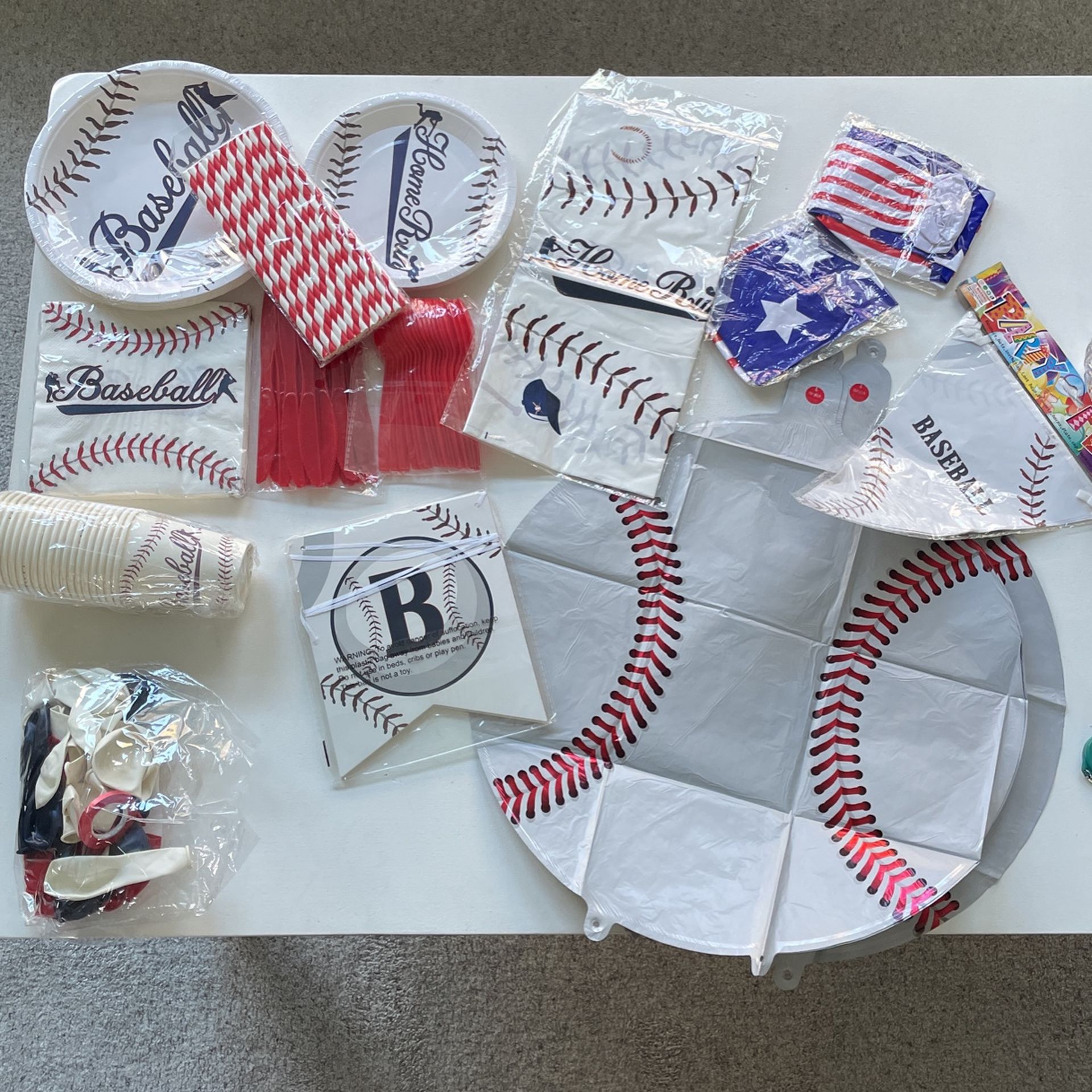 Complete Set Up For Baseball Themed Kids Party