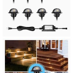 Deck Lights, 10 Pack Low Voltage LED Step Lights Recessed Φ1.38" IP67 Waterproof Warm White LED Lighting for Indoor & Outdoor Decoration Garde