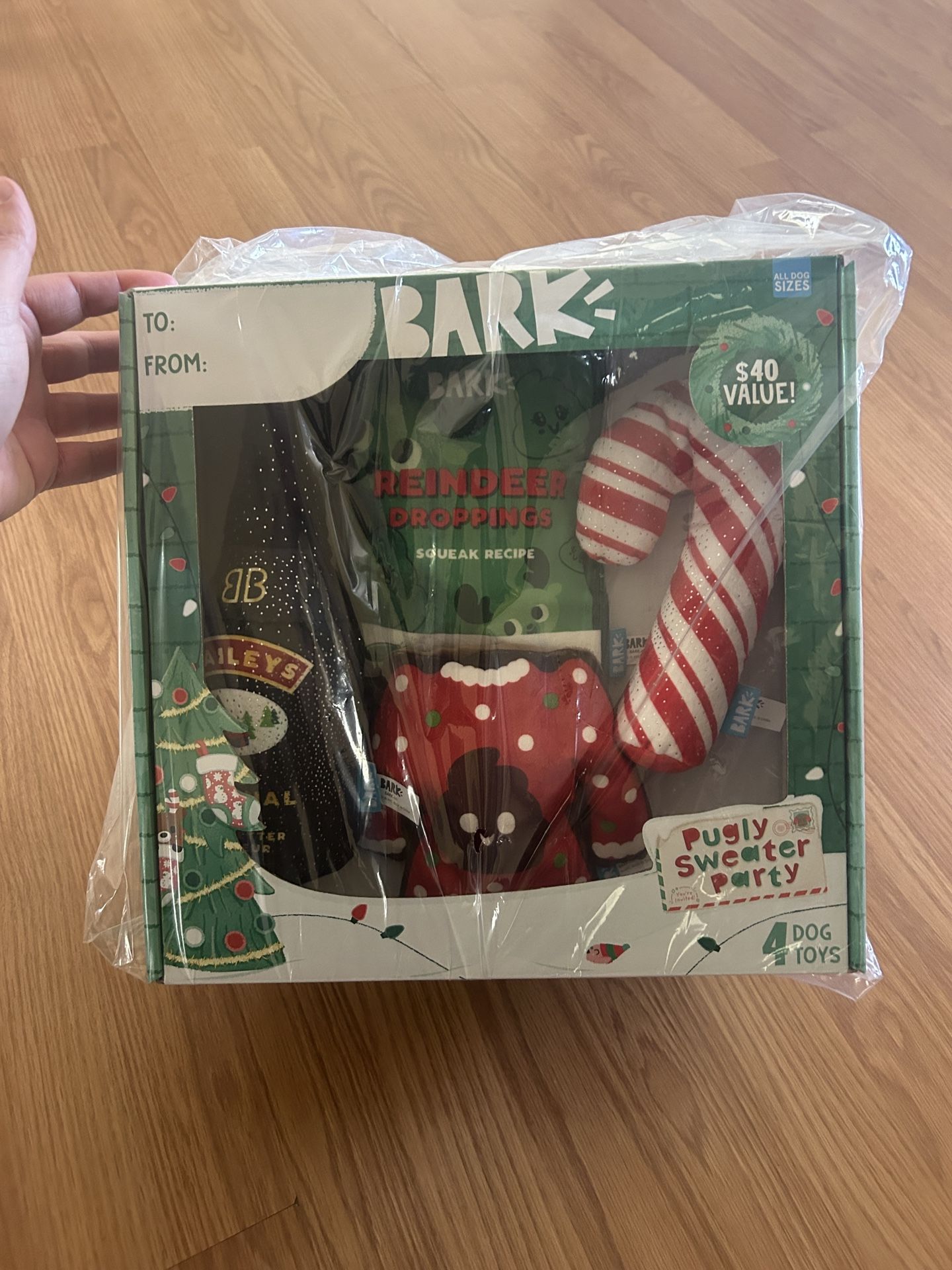 New Bark Dog Toy Holiday Gift Set - Pugly Sweater Party Edition