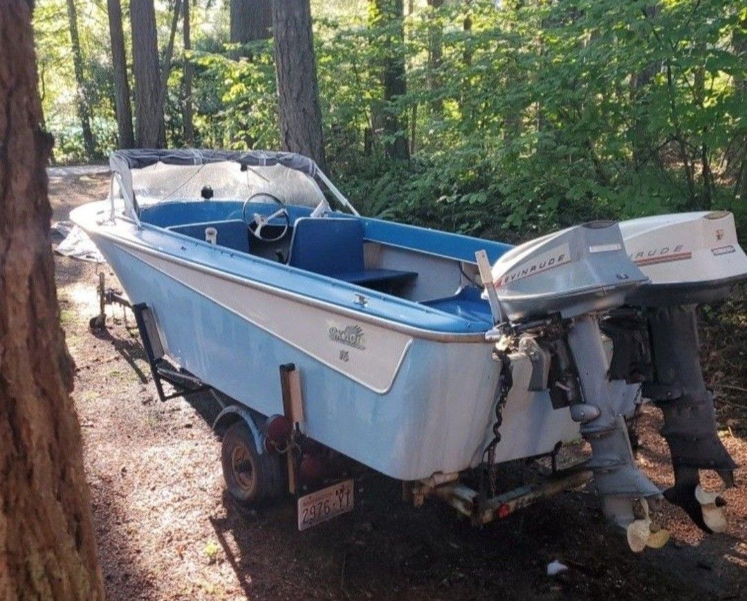 1977 Skagit 16 Vintage Fiberglass Boat With 2 Motors