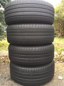 225/45/18 Pirelli run flat set of used tires in great condition 70% tread 250$ plus tax for 4. Installation balance and alignment available but not i