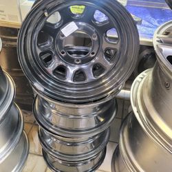 16in Black steel rims 6 lug