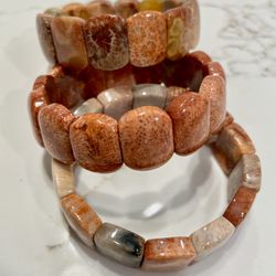 Natural Coral  jade bracelets 