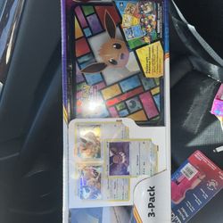 Pokemon Costco 3 Pack Eevee Treasure Chest +2 Pokeball