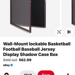 Wall-Mount lockable Basketball Football Baseball Jersey Display Shadow Box