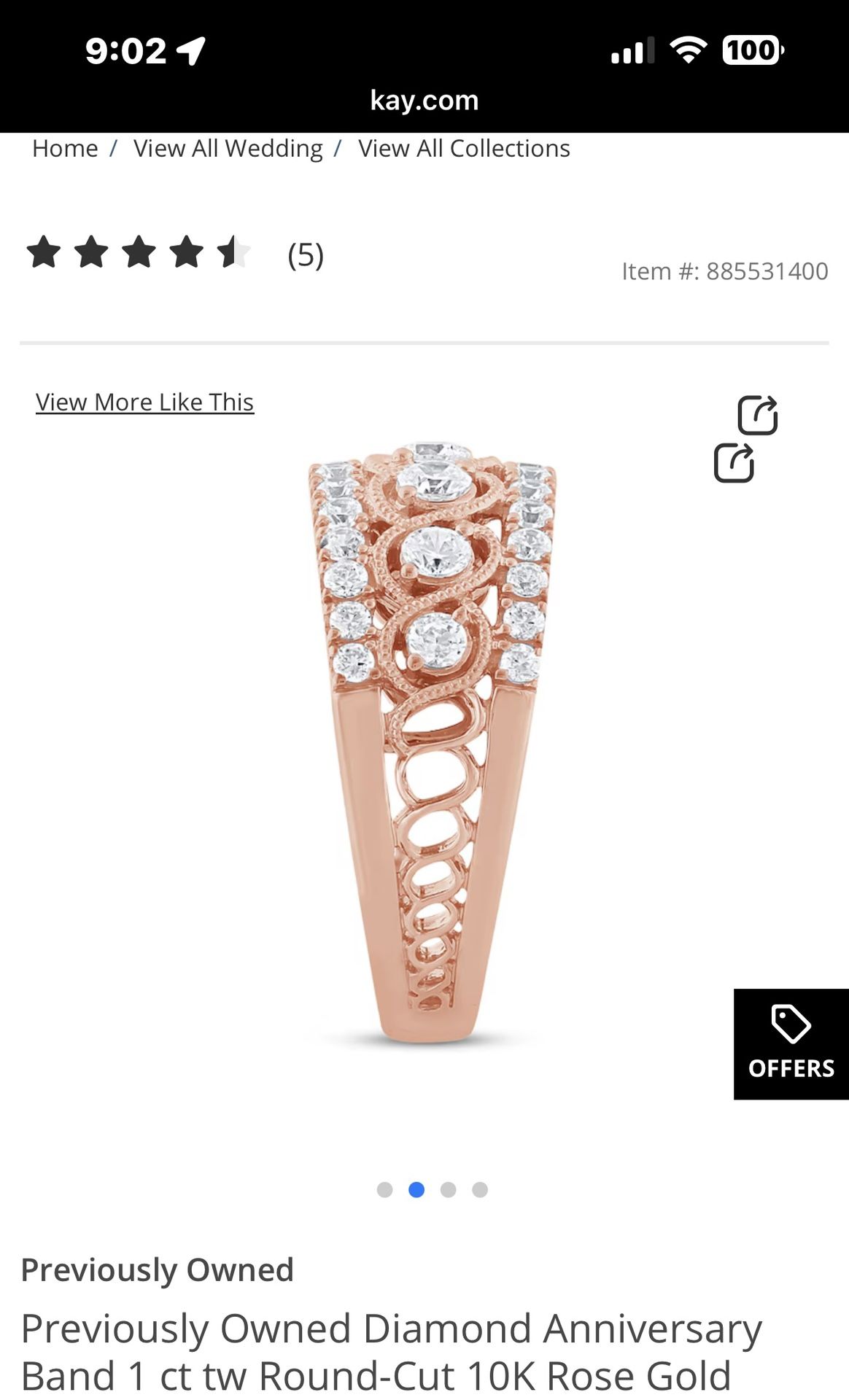 💍 Now & Forever Diamond Anniversary Band – 1 CT TW Round Cut – 10K Rose  Gold – Size